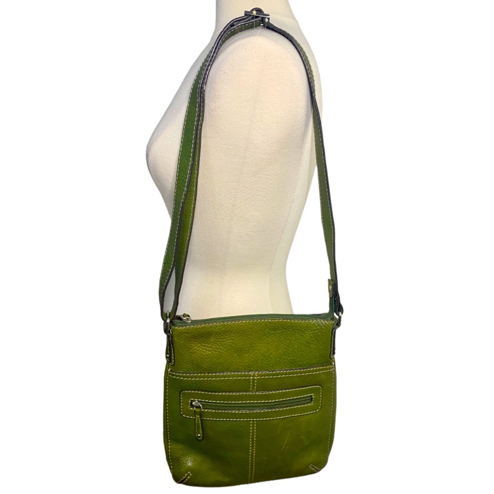 Fossil Green Leather Crossbody Purse